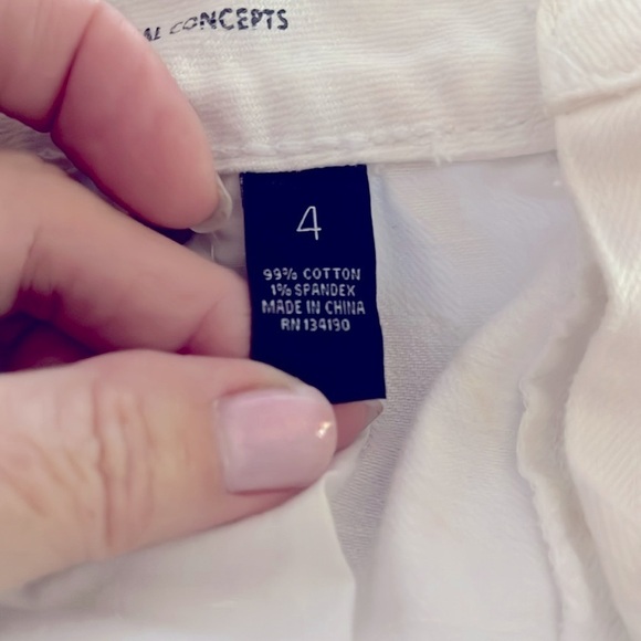 INC International Concepts White Denim Flare Leg Jeans 4 - Picture 9 of 9